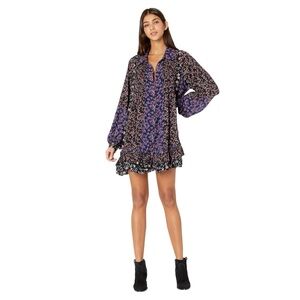 Free‎ People Dress Women’s Size Small Floral Multi Long Sleeve Flowy Boho Tunic